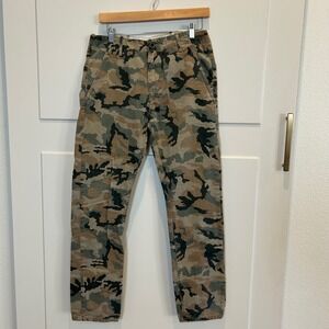 Levi Strauss Co Camouflage Utility Pants Women's Size 30 Khaki Green Cargo